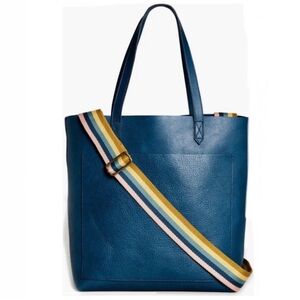 Madewell Blue Crossbody Bag with Multicolor Strap